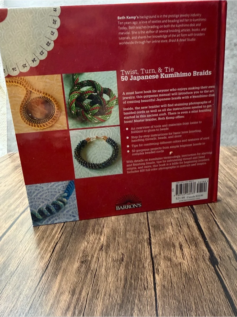 50 Japanese Kumihimo Braids Craft Book - Red & Gold Cord Jewelry